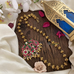 Vriksham Gold Look Alike Shank Chakra Pendant Moggapu Chain-J2832