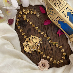 Vriksham Gold Look Alike Shank Chakra Pendant Moggapu Chain-J2832