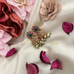 Vriksham Unique Floral Jadau Kundan Jhumka-Off White Beads-Pearls-J3229