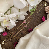 Vriksham Precious Designer Jadau Kundan Anklets-Red-J2862