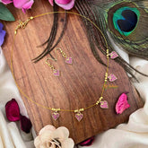 Vriksham Premium Pink Heart Style 5 Flexible Pendant Invisible Chain-KG22275