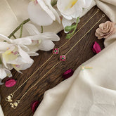 Vriksham Antique Designer Stone Pendant Anklets-Red Green-J2868