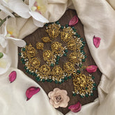 Vriksham Shri Vishnu Dasavathar Short Neckpiece-Green Bead-G16263