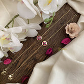 Vriksham Unique Floral Stone Pendant Anklets-J2870