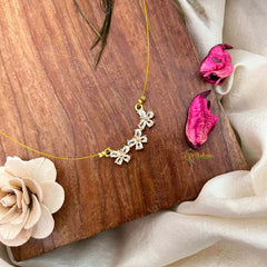 Vriksham Handcrafted Triple Butterfly Motif Pendant Invisible Chain-KG22279