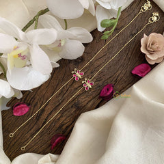 Vriksham Precious Stone Pendant Anklets-Butterfly-J2864