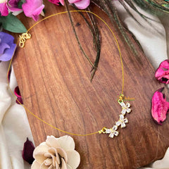 Vriksham Handcrafted Triple Butterfly Motif Pendant Invisible Chain-KG22279