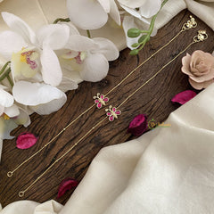 Vriksham Precious Stone Pendant Anklets-Butterfly-J2864