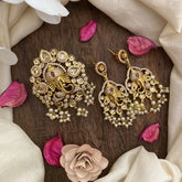 Vriksham Gold Look Alike AD Stone Ganesha Face Pendant and Earring-G16269