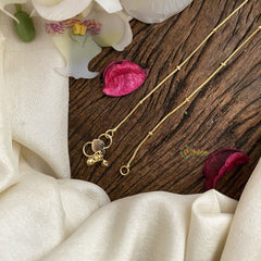 Vriksham Premium Stone Pendant Anklets -3 Stone Red Green-J2863