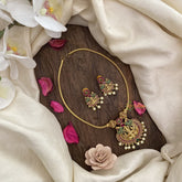 Vriksham Lakshmi Pendant Addigai Short Neckpiece-Pearl-G16262