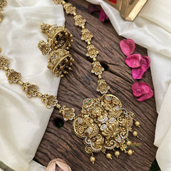 Vriksham Exquisite AD Stone Lakshmi Pendant Long Neckpiece-G16193