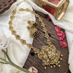 Vriksham Exquisite AD Stone Lakshmi Pendant Long Neckpiece-G16193