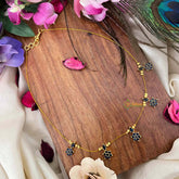 Vriksham Blue Stone Flower-shaped Pendant 5 Flexible Invisible Chain-KG22287