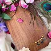 Vriksham Blue Stone Flower-shaped Pendant 3 Closed Invisible Chain-KG22288