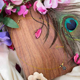 Vriksham Blue Stone Flower-shaped Pendant Invisible Chain-KG22289