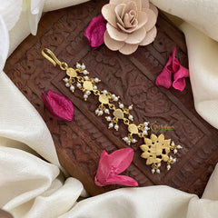 Vriksham Unique Floral Jadau Kundan Maang Tikka-Red Green & White-J2879