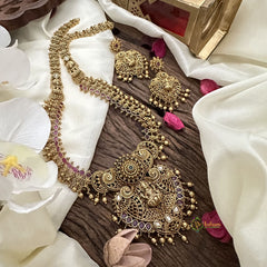Vriksham Gold Look Alike Lakshmi Long Neckpiece-Gold Bead-G16188
