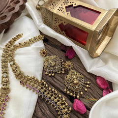 Vriksham Gold Look Alike Lakshmi Long Neckpiece-Gold Bead-G16188