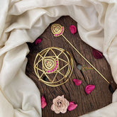 Vriksham Designer Leaf Style With Floral Hair Bun Cage Accessory-Red White-H1135