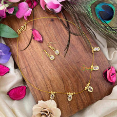 Vriksham Classic Oval shaped Flexible 5 Pendant Invisible Chain-KG22291