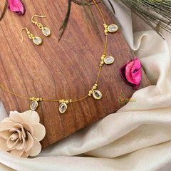 Vriksham Classic Oval shaped Flexible 5 Pendant Invisible Chain-KG22291