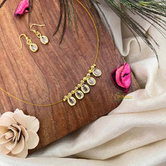 Vriksham Classic Oval shaped Clsed 5 Pendant Invisible Chain-KG22292