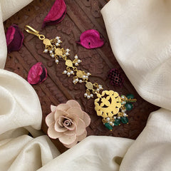 Vriksham Half Moon Style Jadau Kundan Maang Tikka-Red-J2875