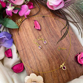 Vriksham Classic Red Oval shaped Closed Single Pendant Invisible Chain-KG22294