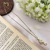 Vriksham Dragon Pendant Ad Stone Gold Look Alike Anti Tarnish Necklace Chain-G20945