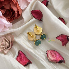 Vriksham Antique Maanga Shape Earring-Red Green & White Pastel Green Bead-J3192