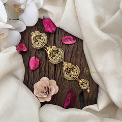 Vriksham Elephant Design With Gold Lakshmi AD Stone 4 layer Jada Billai-G19274