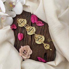 Vriksham Elephant Design With Gold Lakshmi AD Stone 4 layer Jada Billai-G19274