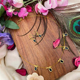 Vriksham Classic Blue Oval shaped 5 Flexible Pendant Invisible Chain-KG22303