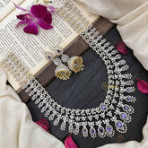 Vriksham Royal Pear Shape Purple Accents American Diamond Bridal Haram-G20242