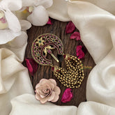 Vriksham Half Moon Design With Cluster Bead Layer Jada Billai-Red Green-G19262