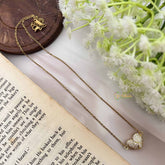 Vriksham Elegant AD Stone Heart Brake Pendant Gold Alike Anti Tarnish Necklace Chain-G20951