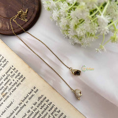 Vriksham Elegant AD Stone Heart Brake Pendant Gold Alike Anti Tarnish Necklace Chain-G20951