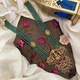 Vriksham Lakshmi With Dual Peacock Kundan Jadau Beaded Mala-J2903