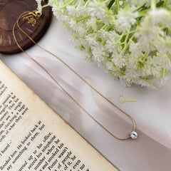 Vriksham Minimalist Round Pendant Gold Alike Anti Tarnish Necklace Chain-G20956