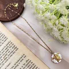 Vriksham Gold Turquoise Pendant Look Alike Anti Tarnish Necklace Chain-G20944