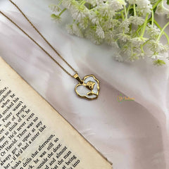 Vriksham Premium Rose Heart Pendant Gold Alike Anti Tarnish Necklace Chain-G20948