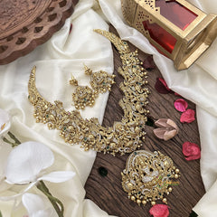 Vriksham AD Stone Lakshmi Pendant with Ganesha Neckpiece-G16194