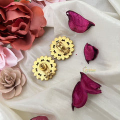 Vriksham Exquisite Floral Stud Earring-Red Green & White-J3188