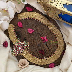 Vriksham Lakshmi Peacock Coin With Dual Peacock Moggapu Style Kundan Jadau Neckpiece-J2904