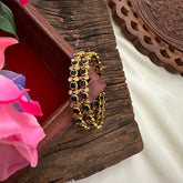 Gold Look Alike Bangles-Blue-G13182