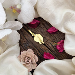 Vriksham Mango Style Jadau Kundan Jada Billai-Green White Red-J3469