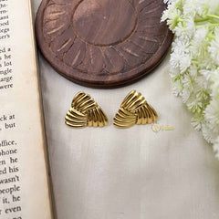 Vriksham Gold Plated Trio Style Anti Tarnish Studs-G20982