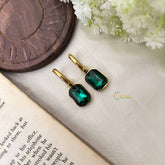 Vriksham Antique Green Emerald Style Anti Tarnish Dangle Earrings-G20983