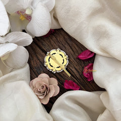 Vriksham Antique Floral Kundan Jadau Jada Billai-White Leaf-j3462